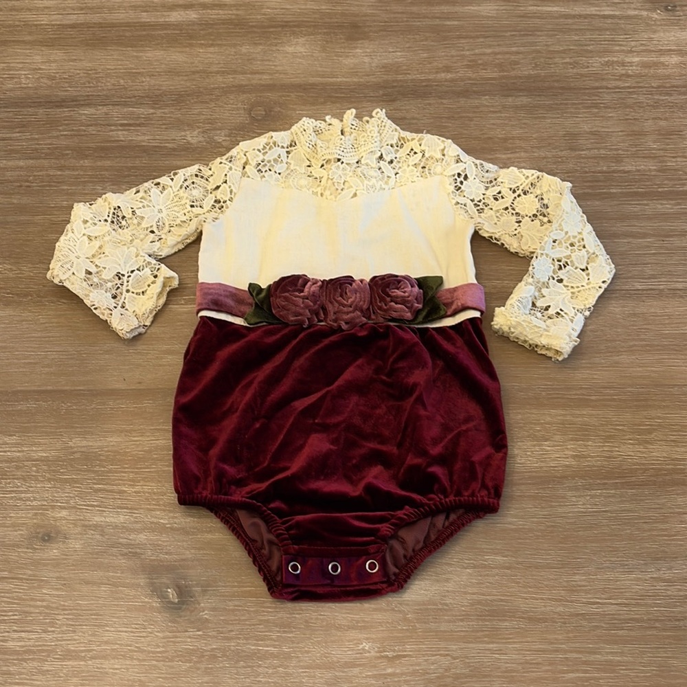 Evie’s Closet Velvet & Lace One-Piece